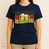 Vintage Oktoberfest Munich Germany Flag Drinking T-Shirt thumb 4