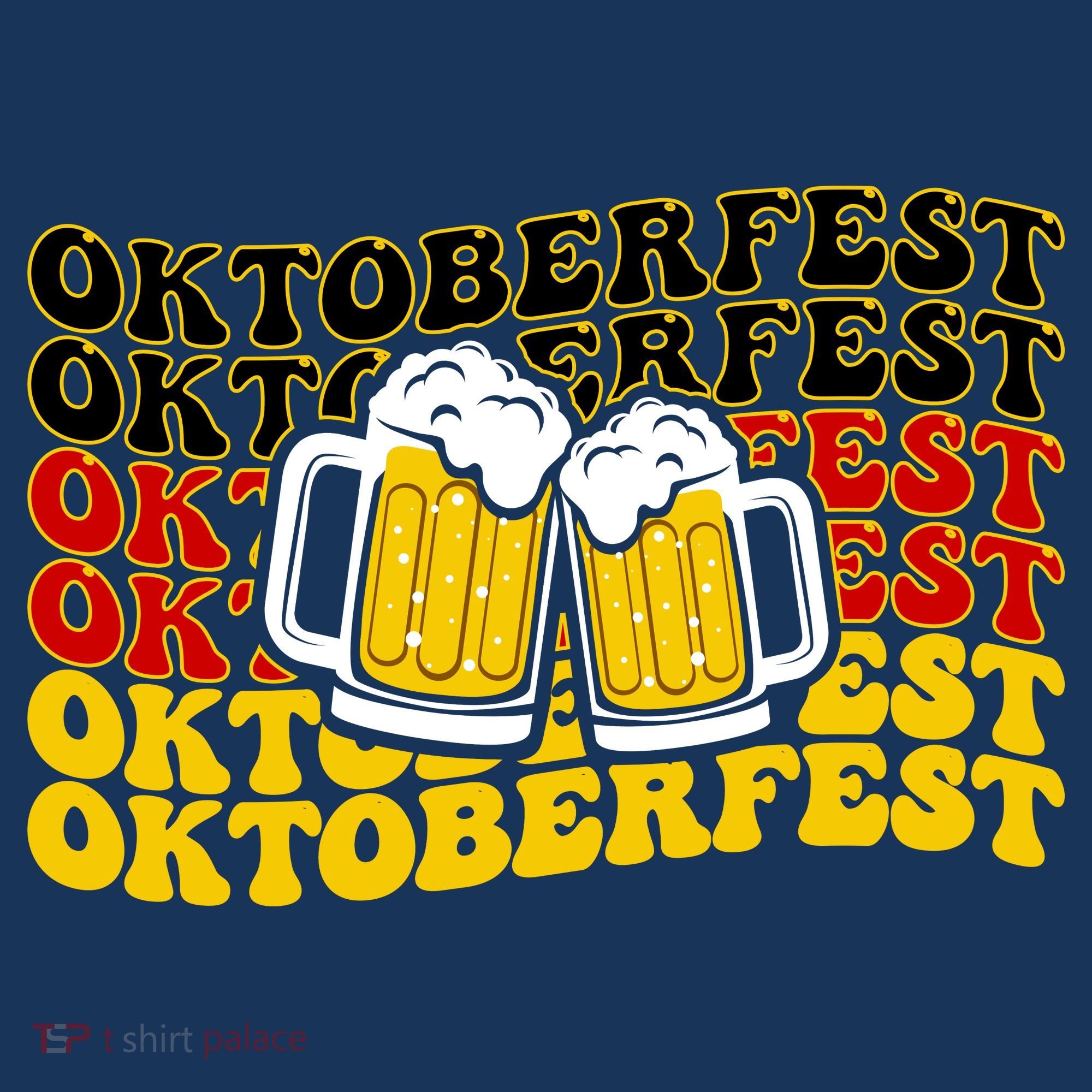 Vintage Oktoberfest Munich Germany Flag Drinking T-Shirt
