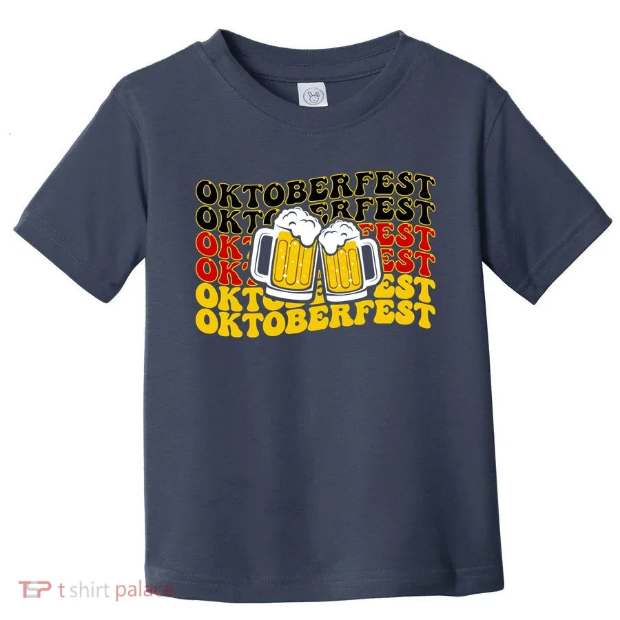 Vintage Oktoberfest Munich Germany Flag Drinking Toddler T-Shirt