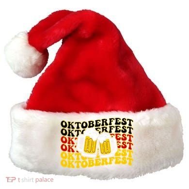 Vintage Oktoberfest Munich Germany Flag Drinking Santa Hat