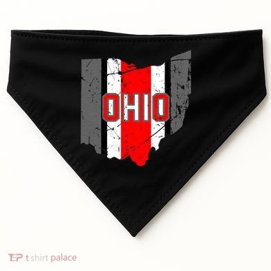 Vintage OHIO Ohio State Map USA-Made Doggie Bandana