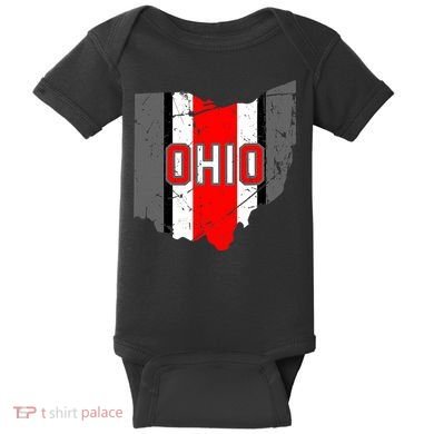 Vintage OHIO Ohio State Map Baby Bodysuit