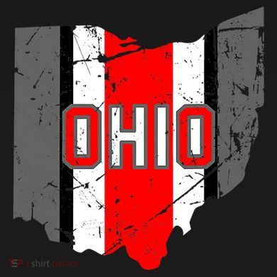 Vintage OHIO Ohio State Map Women's Tri-Blend 3/4-Sleeve Raglan Shirt
