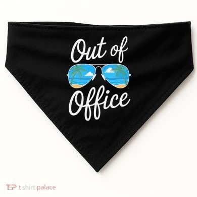 Vacation Out Office Beach Summer Tropical Travel USA-Made Doggie Bandana