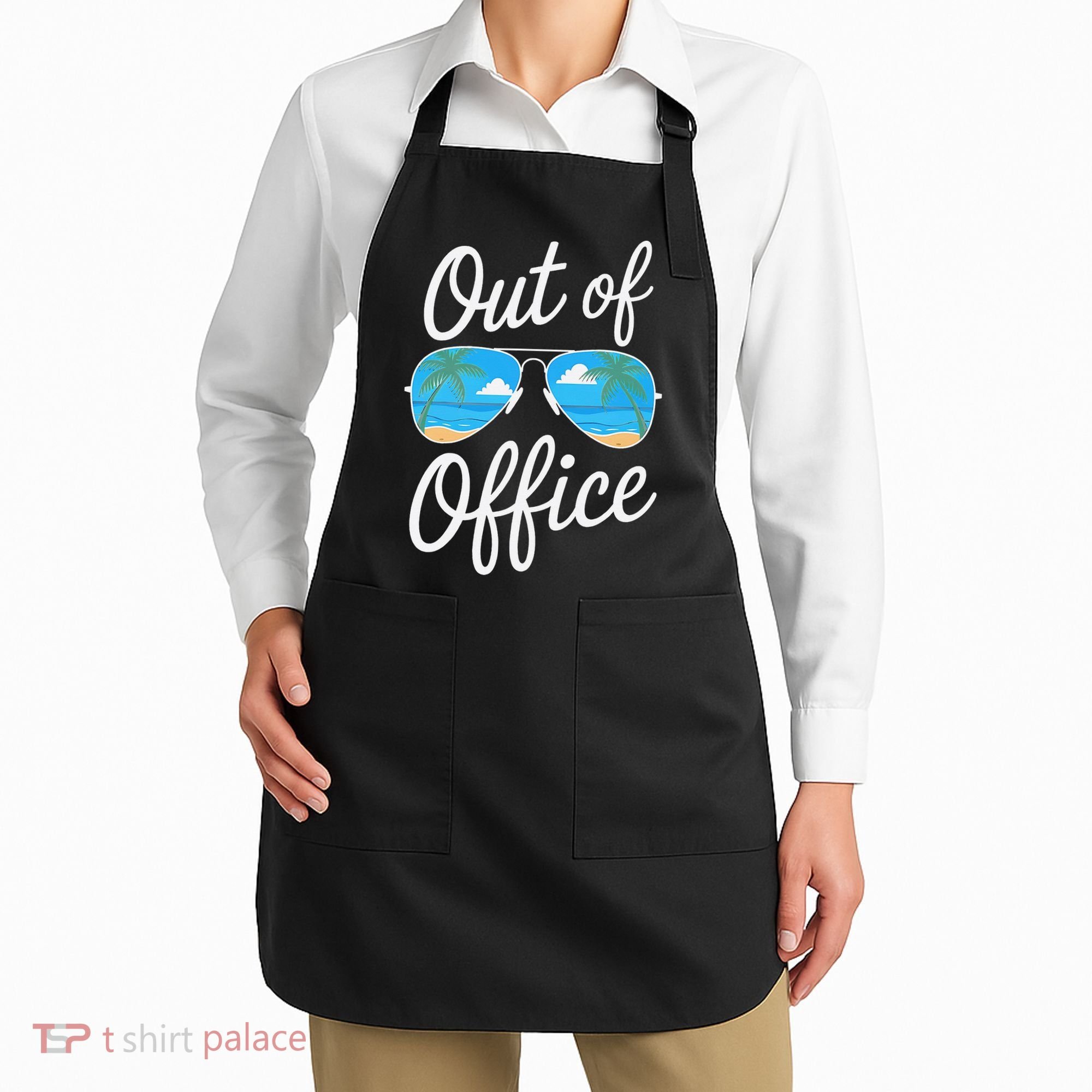 Vacation Out Office Beach Summer Tropical Travel Apron