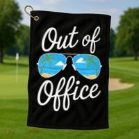 Vacation Out Office Beach Summer Tropical Travel Golf Towel thumb 1