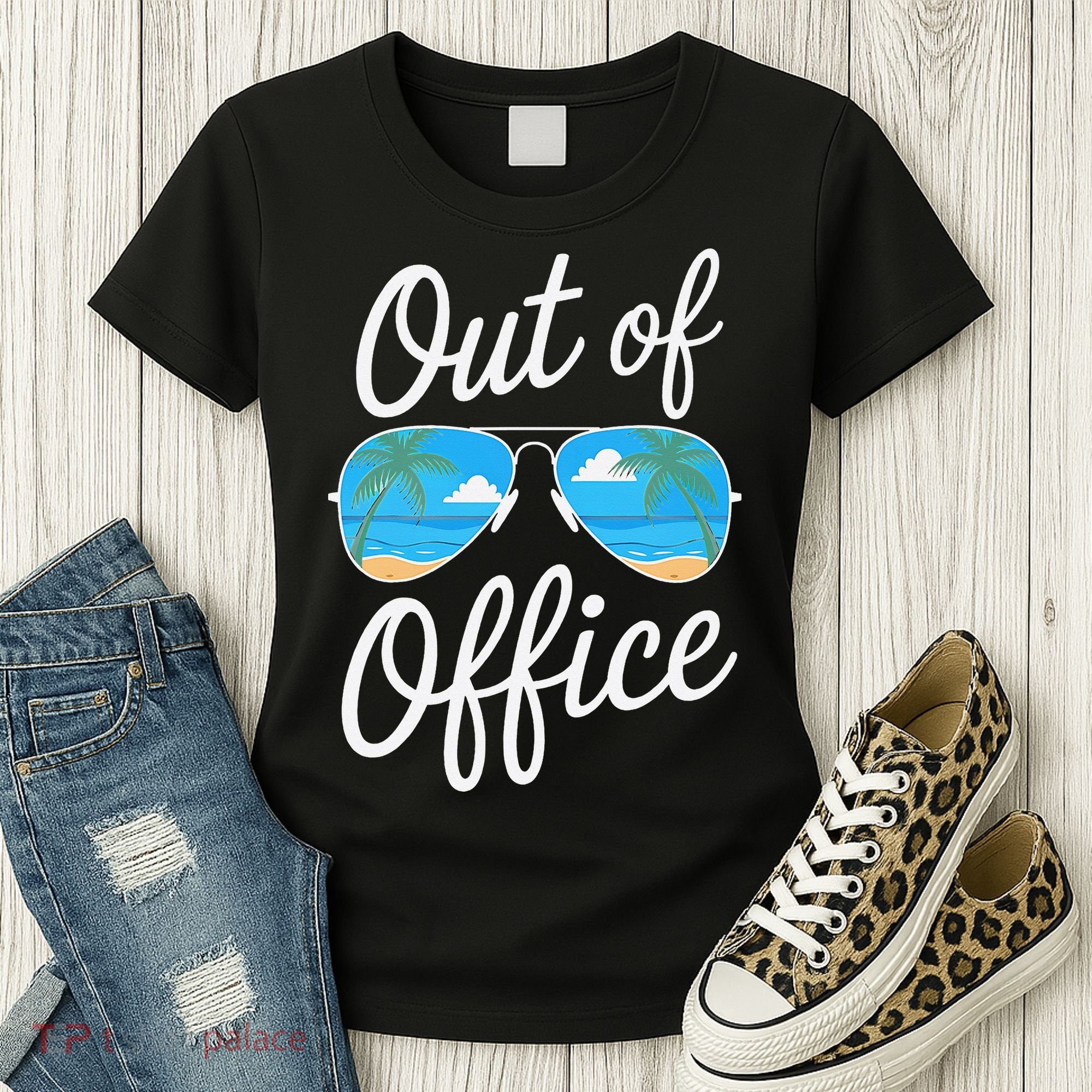 Vacation Out Office Beach Summer Tropical Travel Women's T-Shirt