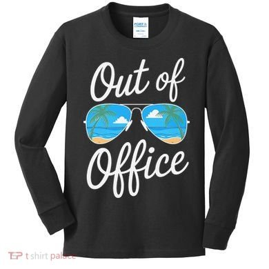 Vacation Out Office Beach Summer Tropical Travel Kids Long Sleeve Shirt