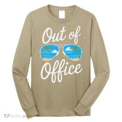 Vacation Out Office Beach Summer Tropical Travel Long Sleeve Shirt