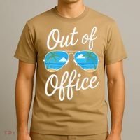Vacation Out Office Beach Summer Tropical Travel T-Shirt thumb 3
