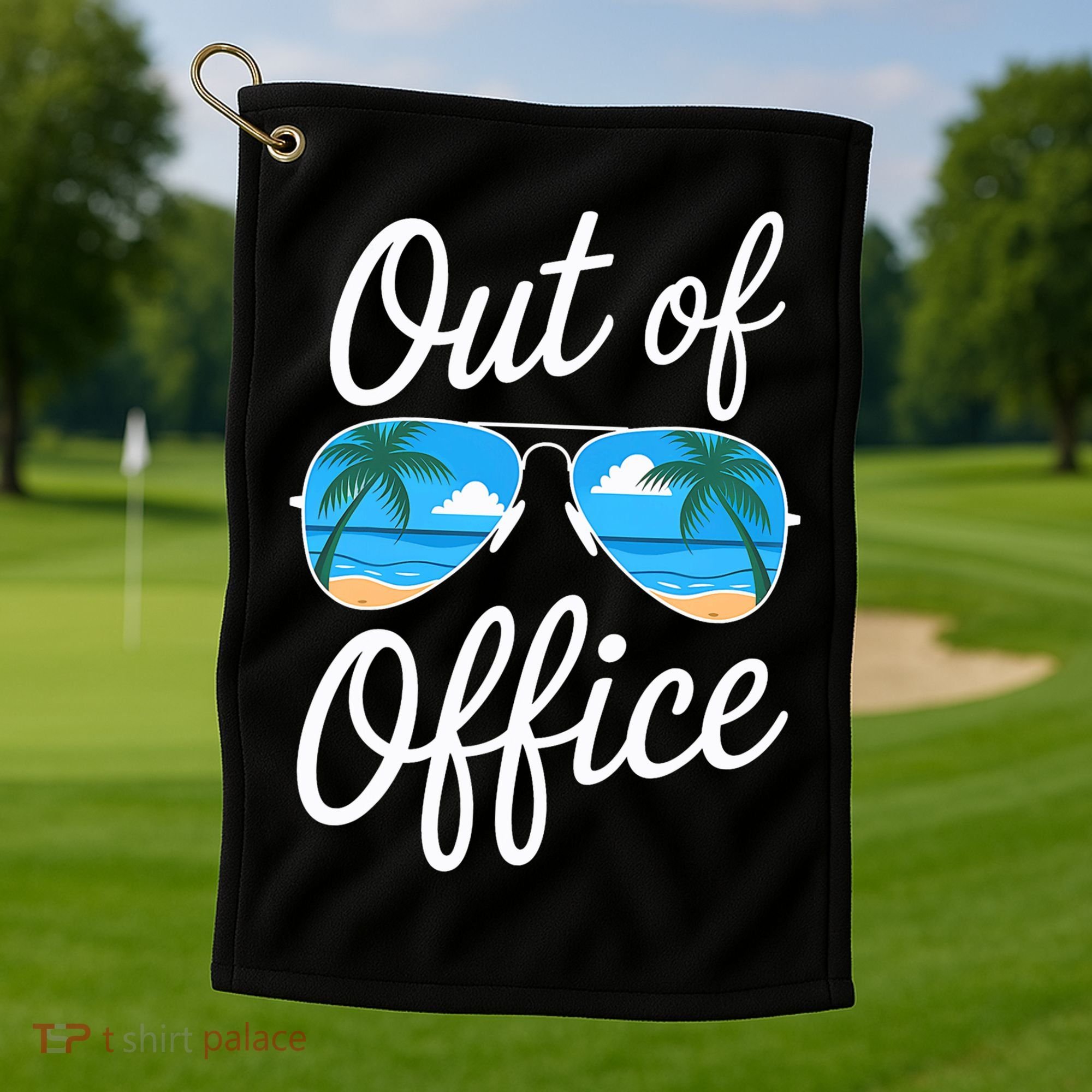 Vacation Out Office Beach Summer Tropical Travel  Golf Towel