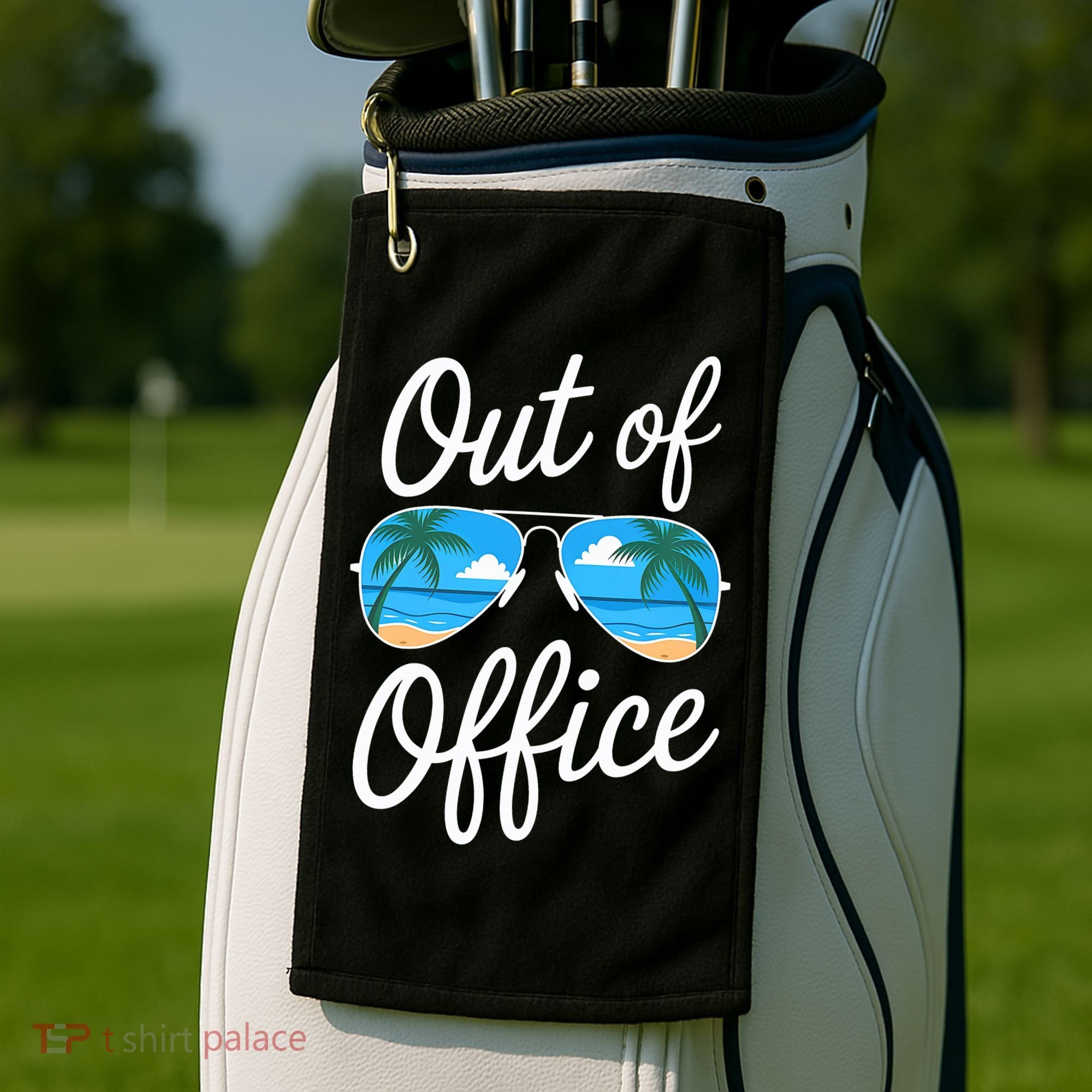 Vacation Out Office Beach Summer Tropical Travel  Golf Towel