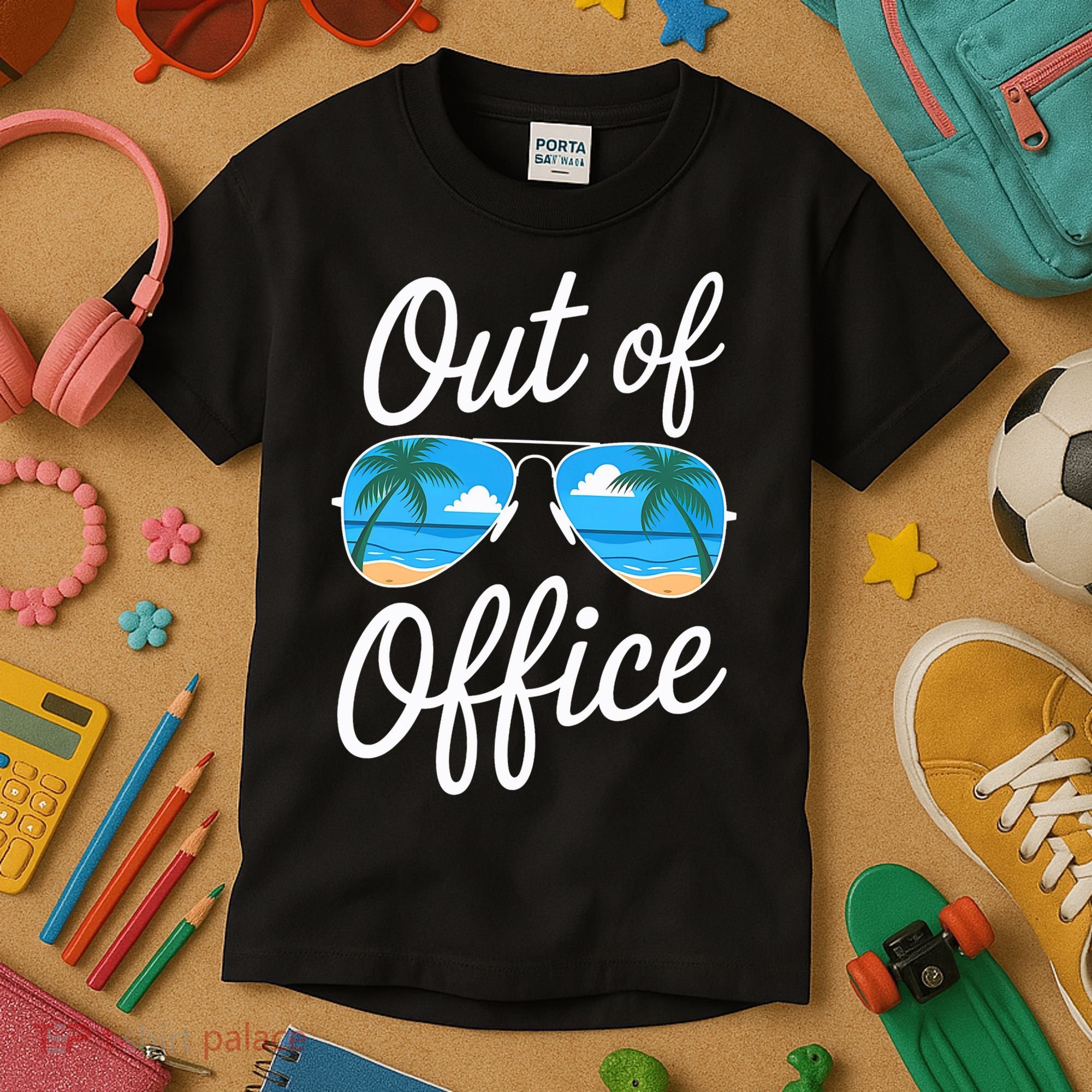 Vacation Out Office Beach Summer Tropical Travel  Kids T-Shirt