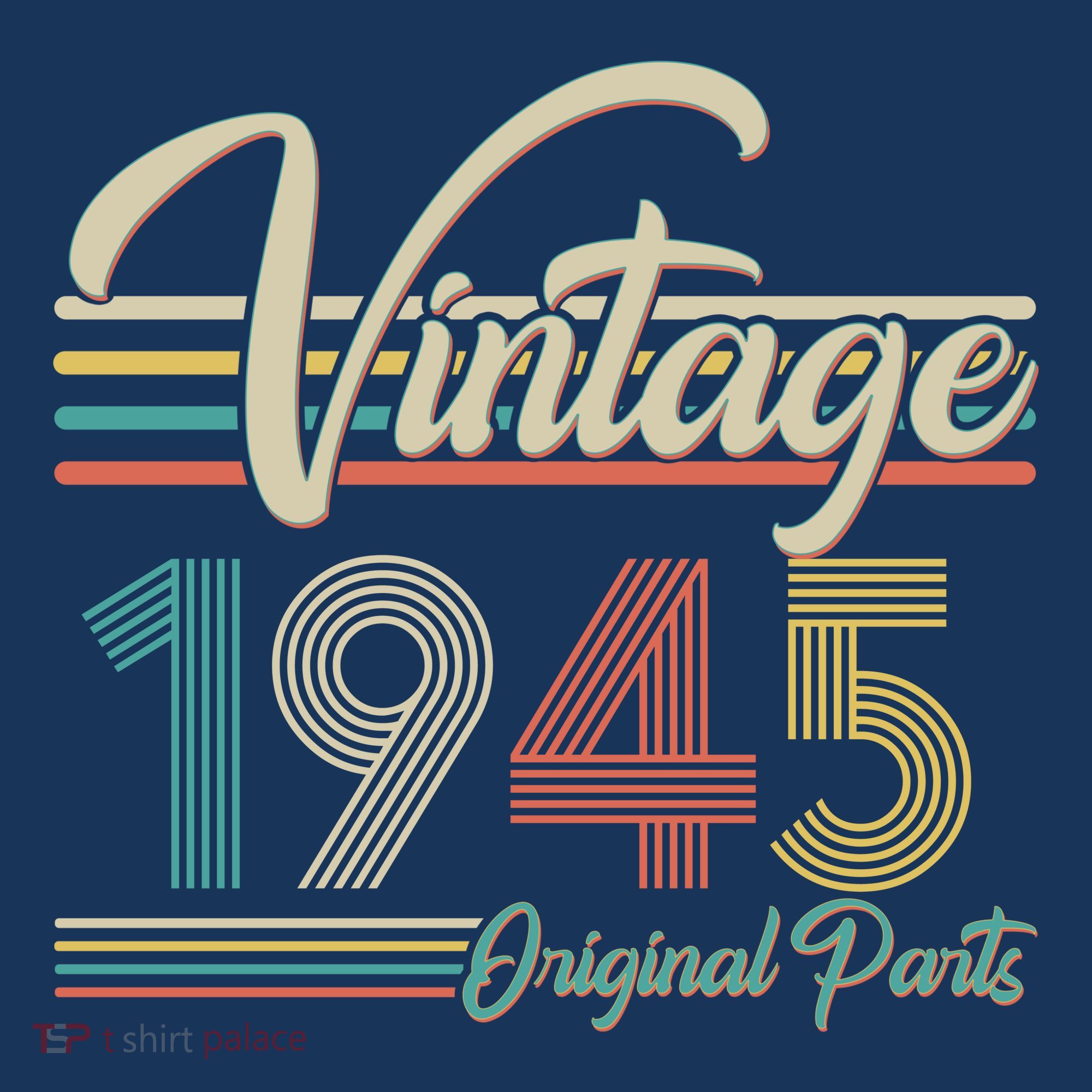 Vintage Original Parts 1945 80th Birthday T-Shirt