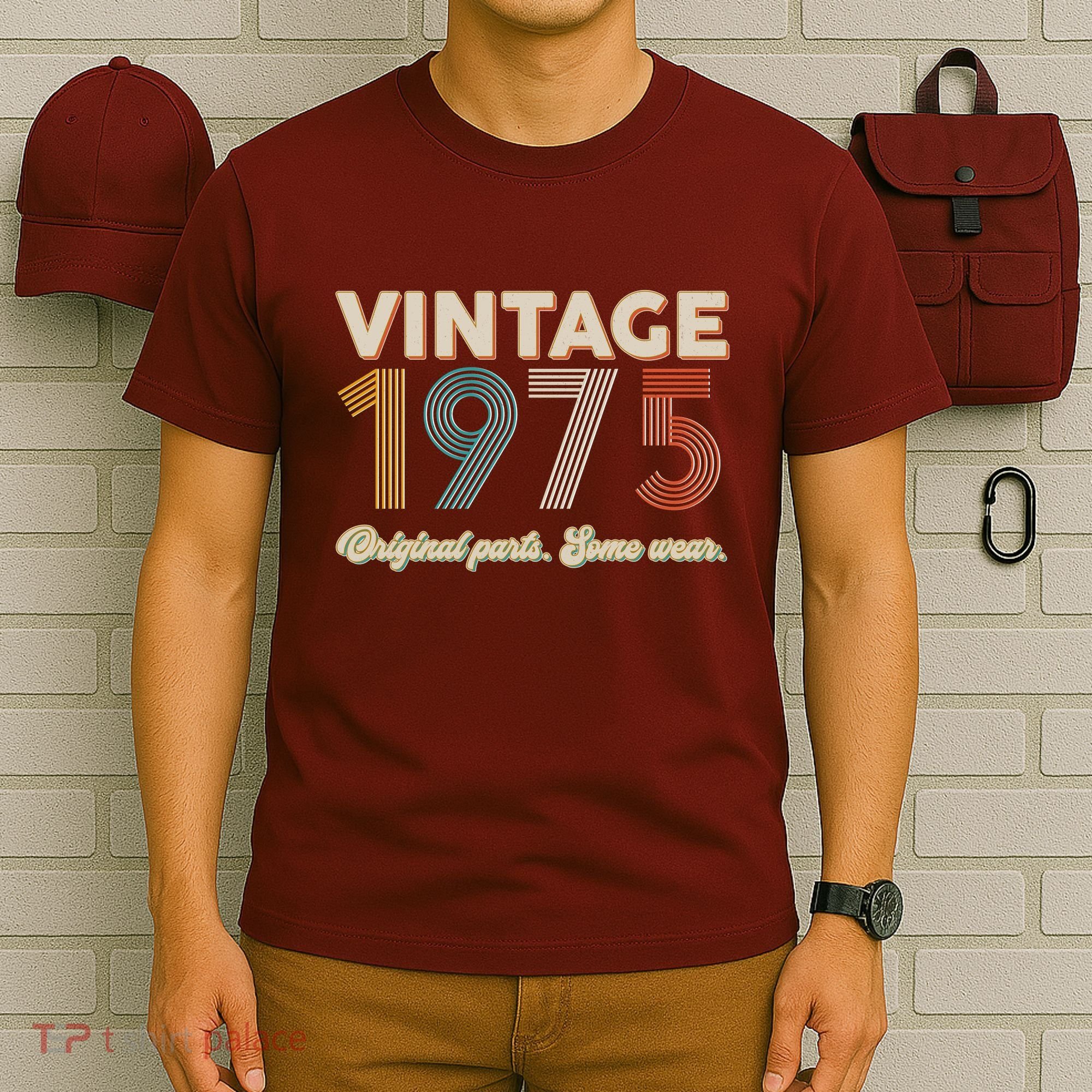 Vintage Original Parts Some Wear 1975 50th Birthday T-Shirt