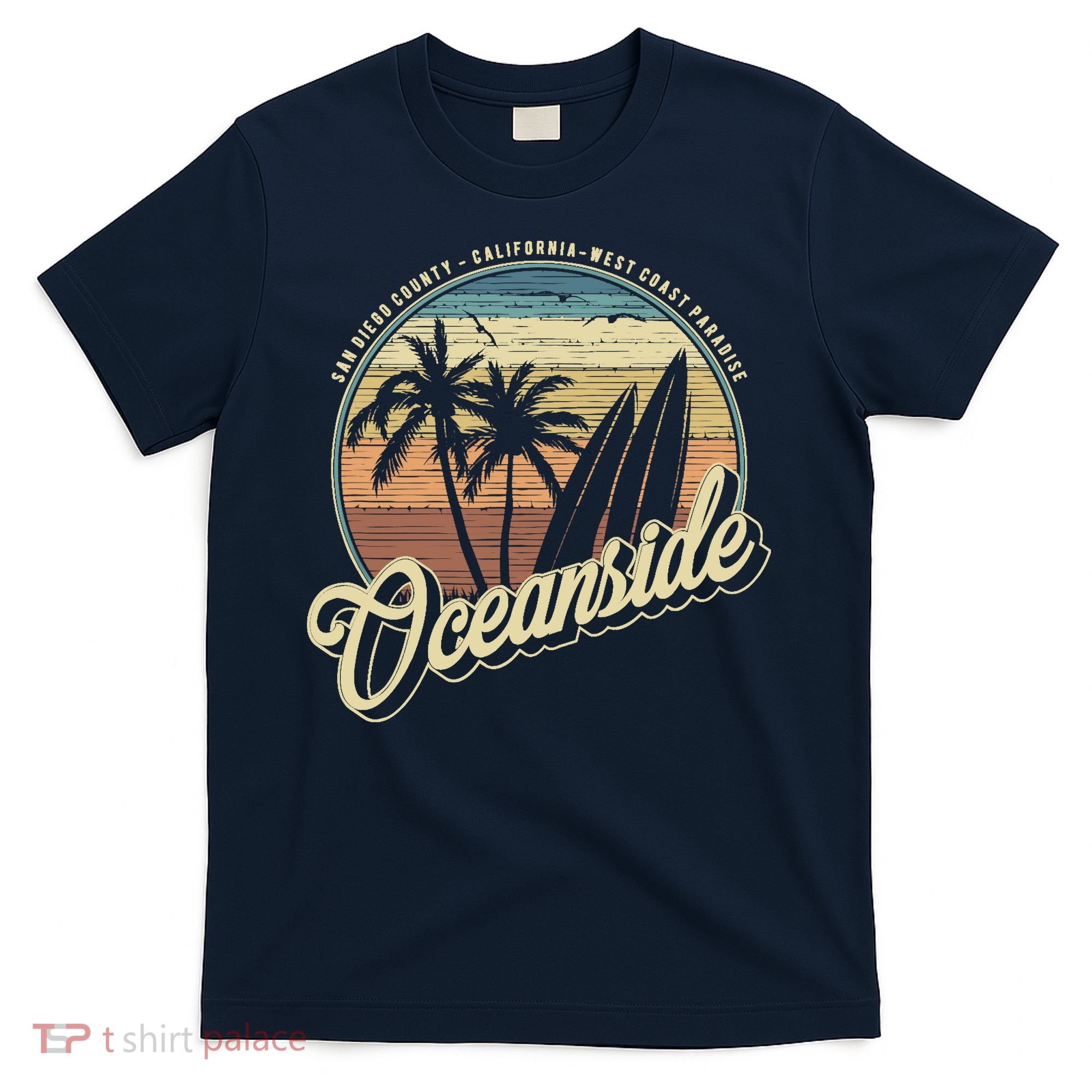 Vintage Oceanside San Diego County California Surf Style T-Shirt