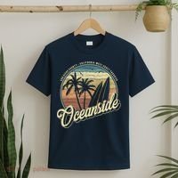 Vintage Oceanside San Diego County California Surf Style T-Shirt thumb 2
