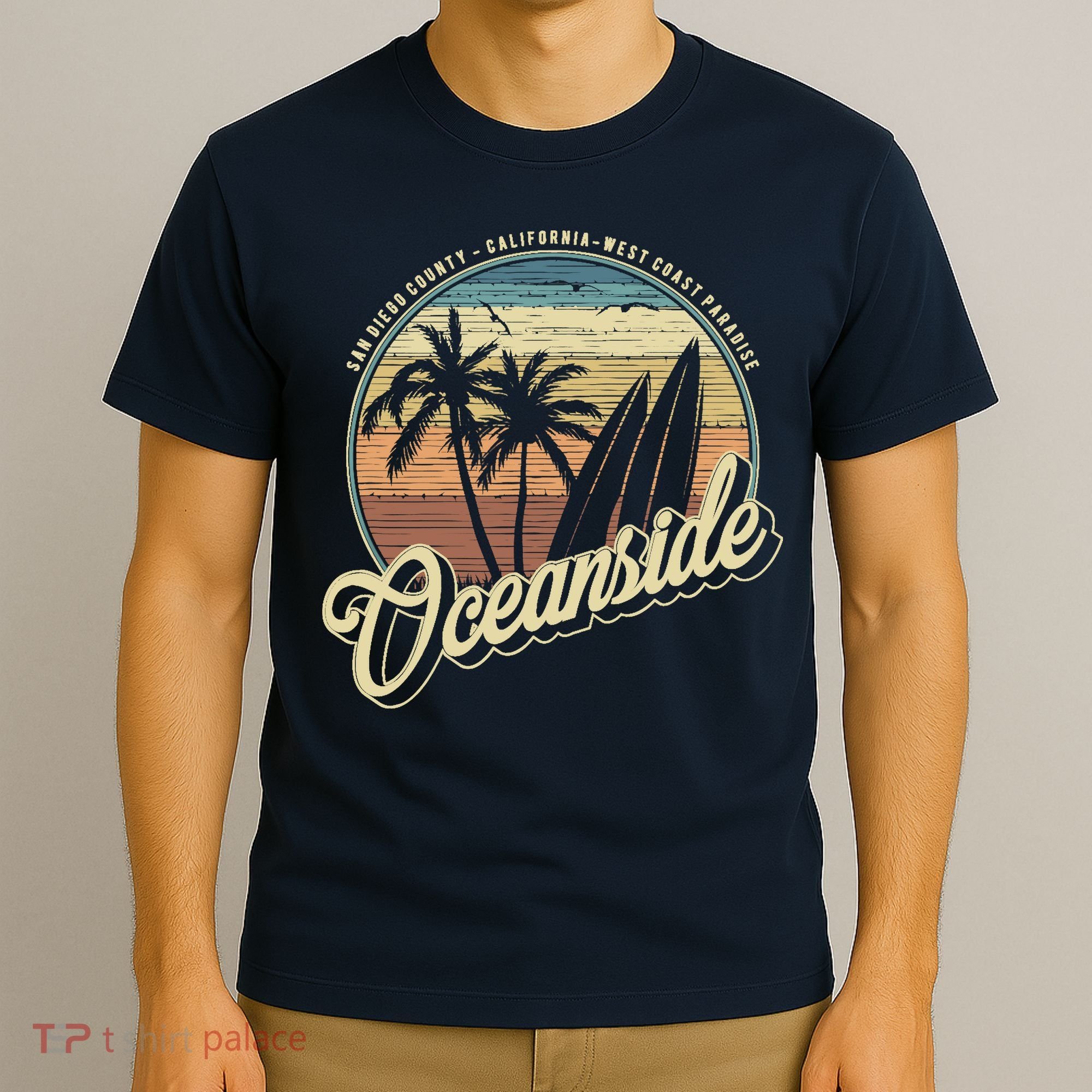 Vintage Oceanside San Diego County California Surf Style T-Shirt