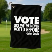 VOTE Like We've Never Voted Before John Lewis Golf Towel thumb 1