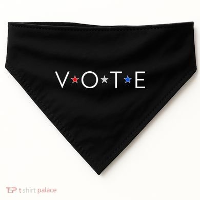 VOTE Red White Blue Stars USA-Made Doggie Bandana