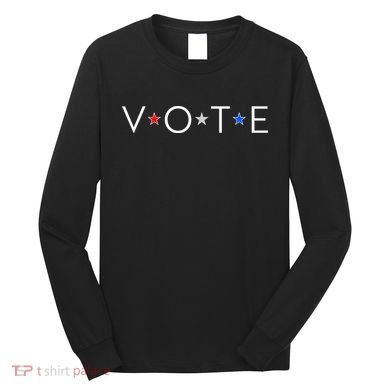 VOTE Red White Blue Stars Long Sleeve Shirt