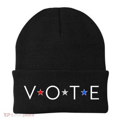 VOTE Red White Blue Stars Beanie