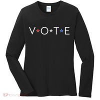 VOTE Red White Blue Stars Women's Long Sleeve Shirt thumb 0