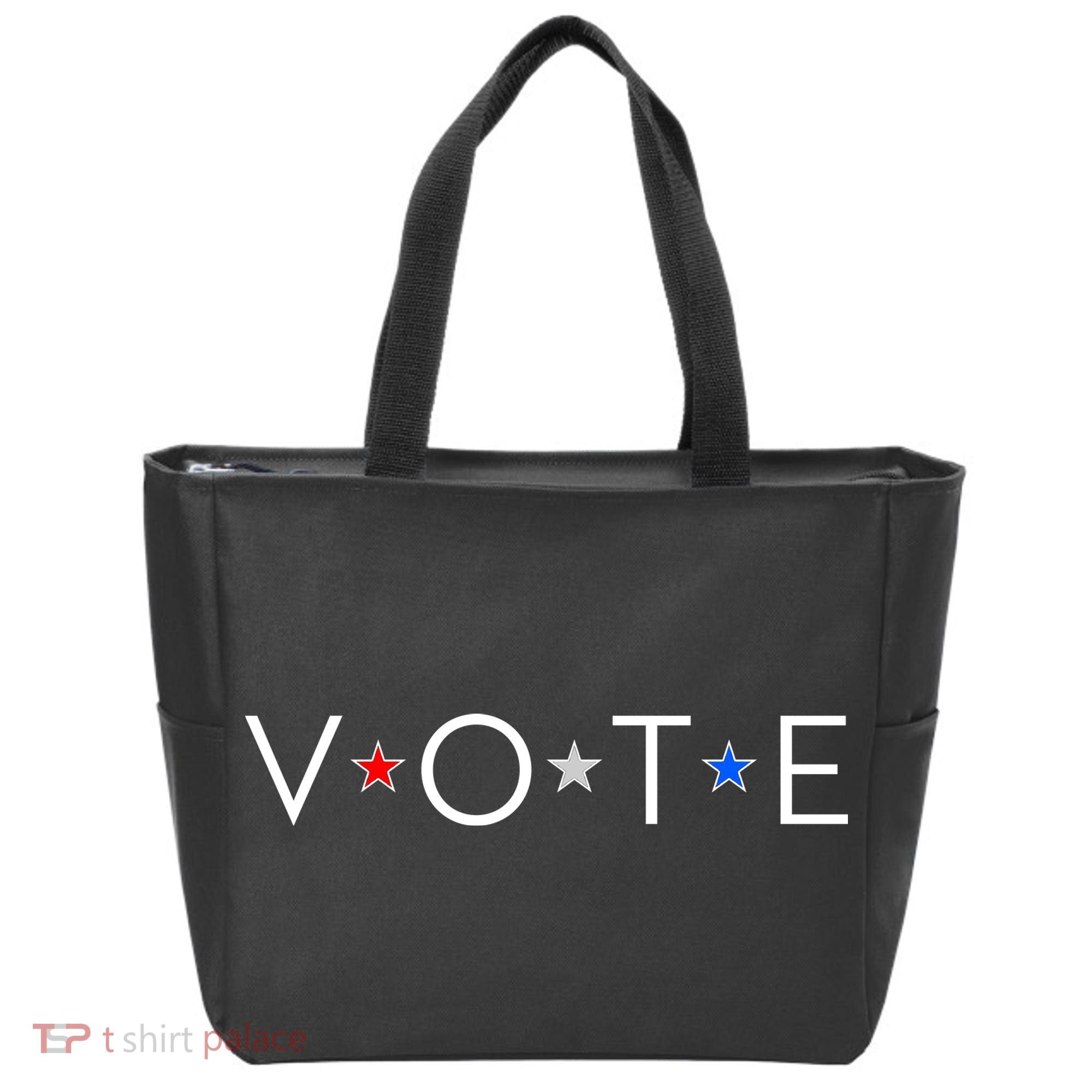 VOTE Red White Blue Stars Tote Bag
