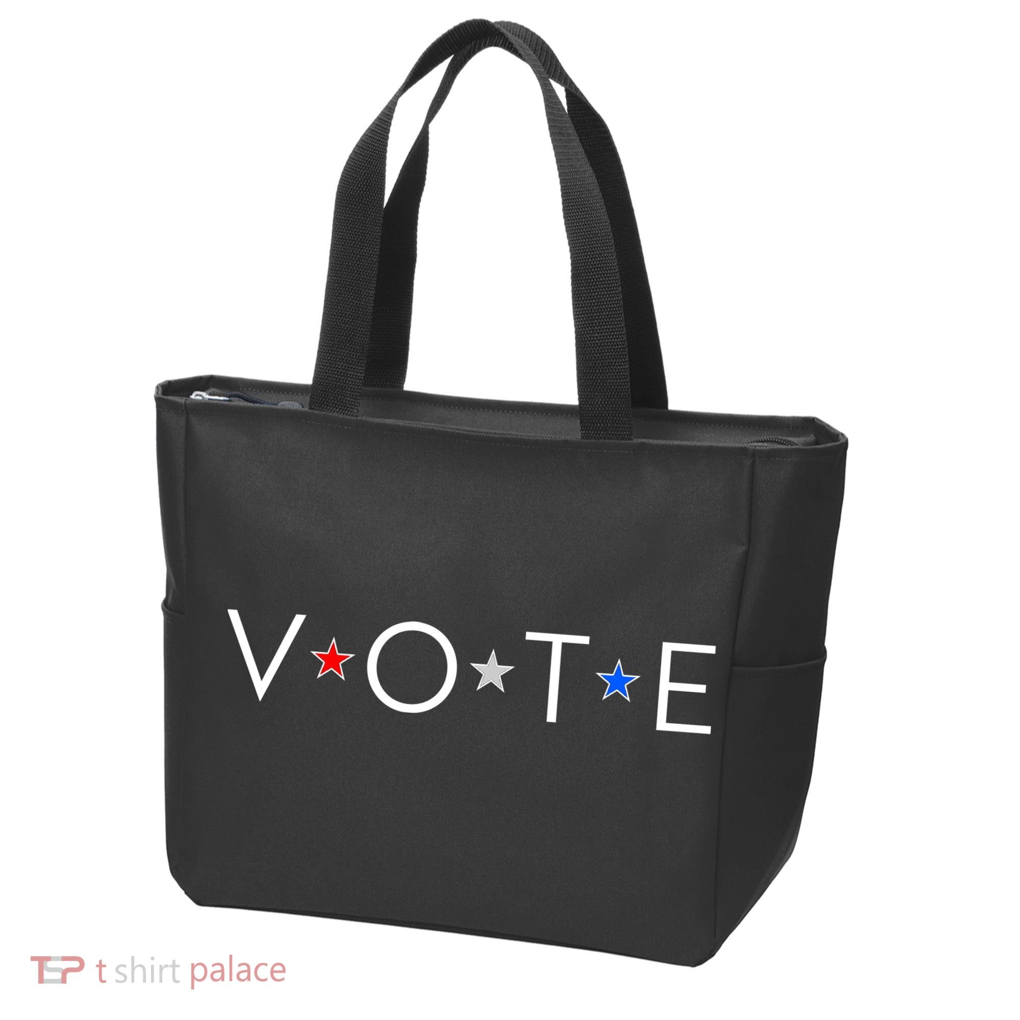 VOTE Red White Blue Stars Tote Bag