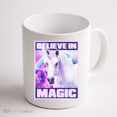 Vote Unicorn Believe in Magic Coffee Mug back