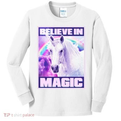 Vote Unicorn Believe in Magic Kids Long Sleeve Shirt