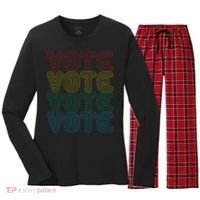 Vote Vote Vote Women's Long Sleeve Flannel Pajama Set  thumb 0
