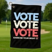 Vote Vote Vote Exercise Your right Golf Towel thumb 1