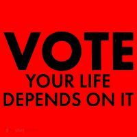 VOTE Your Life Depends On it Santa Hat thumb 1