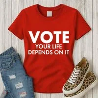 VOTE Your Life Depends On it Women's T-Shirt thumb 3