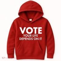 VOTE Your Life Depends On it Kids Hoodie thumb 0