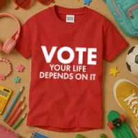 VOTE Your Life Depends On it Kids T-Shirt thumb 3