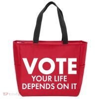 VOTE Your Life Depends On it Tote Bag thumb 0