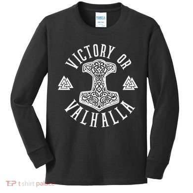 Victory Or Valhalla 1776 Kids Long Sleeve Shirt