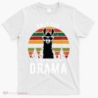 Vintage Only You Can Prevent Drama Llama Gift T-Shirt thumb 0