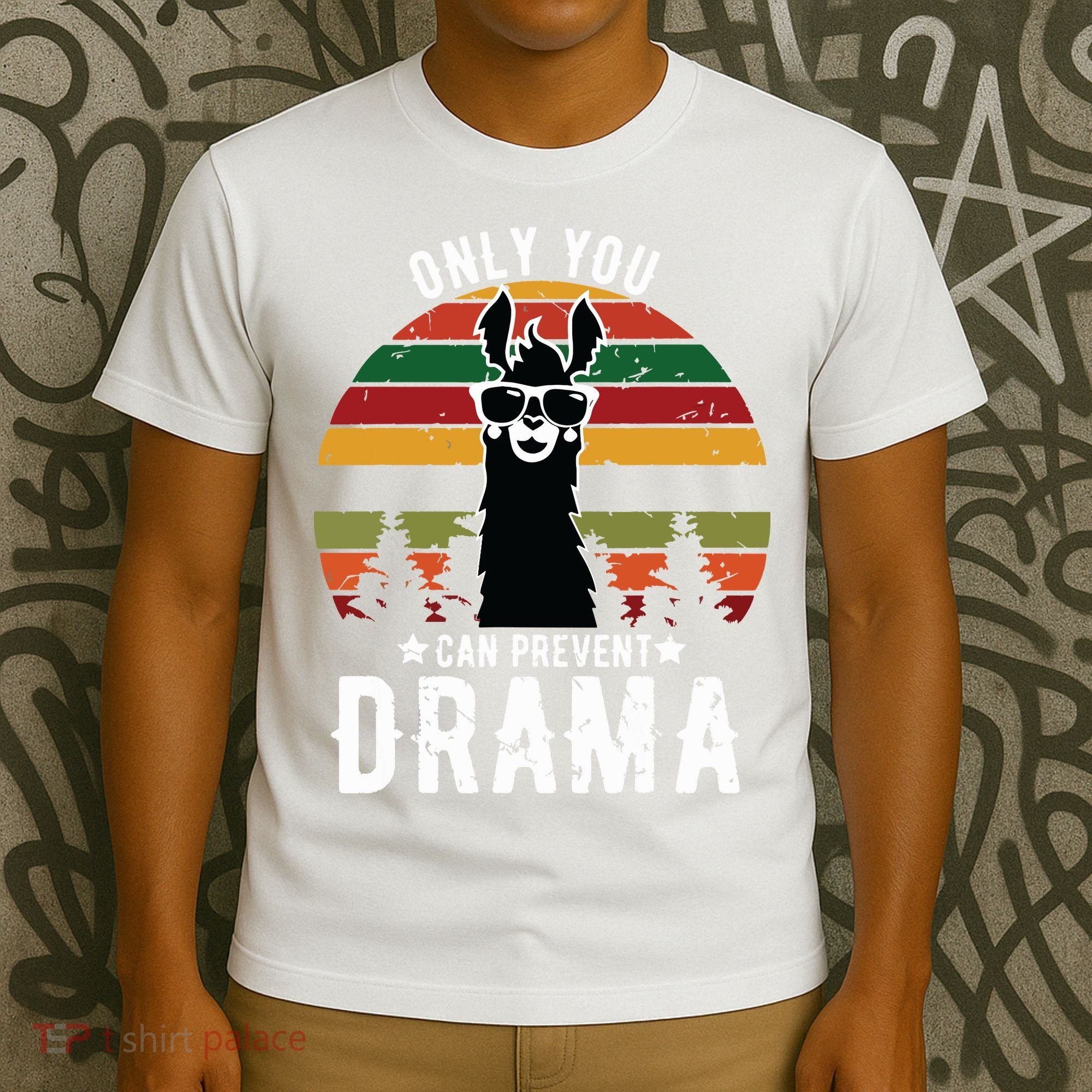 Vintage Only You Can Prevent Drama Llama Gift T-Shirt