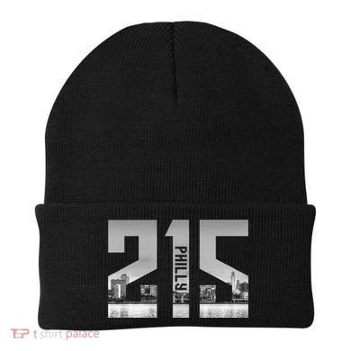 Vintage Philadelphia 215 Area Code Skyline Beanie