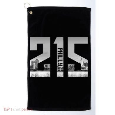 Vintage Philadelphia 215 Area Code Skyline Golf Towel
