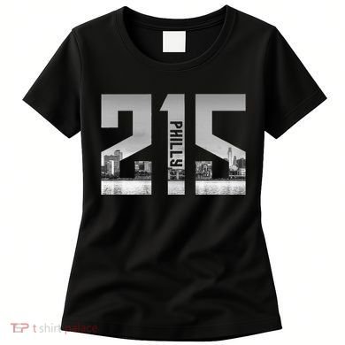 Vintage Philadelphia 215 Area Code Skyline Women's T-Shirt