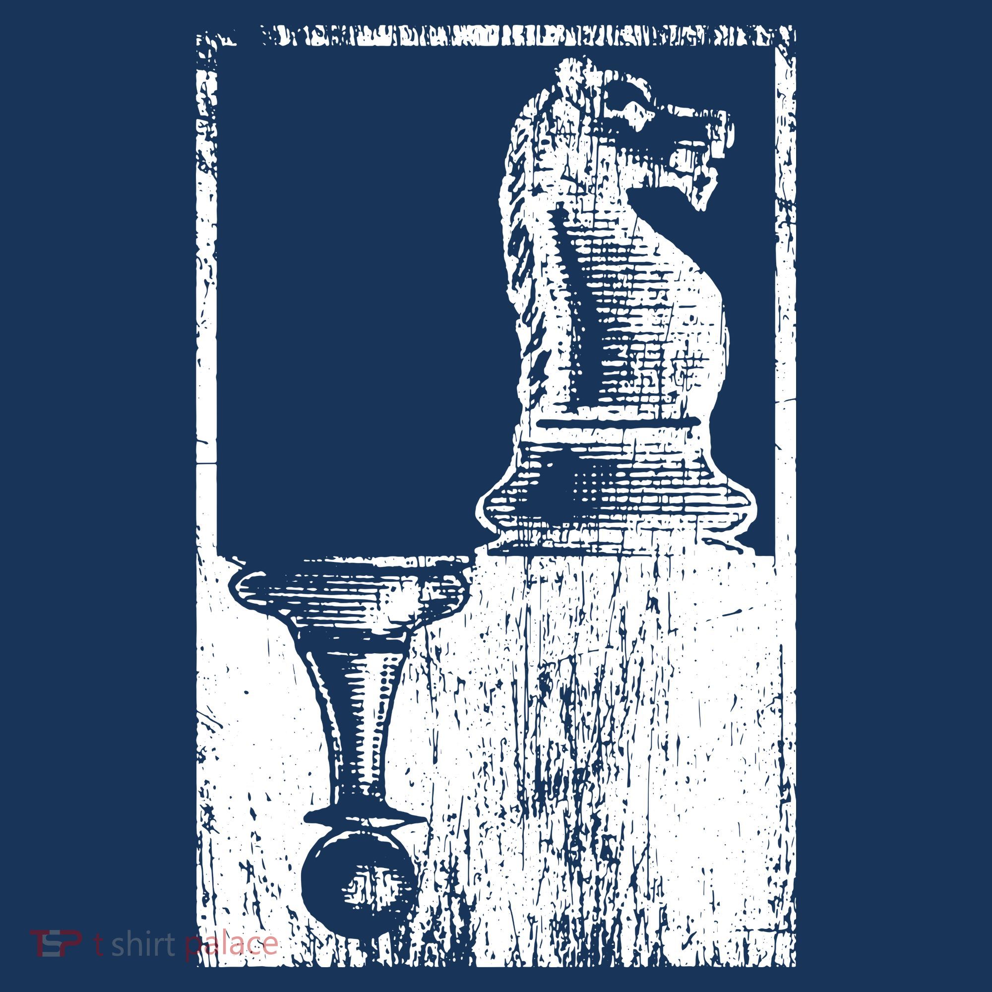 Vintage Pawn And Knight Shadow Chess T-Shirt