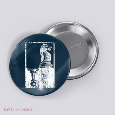 Vintage Pawn And Knight Shadow Chess Button