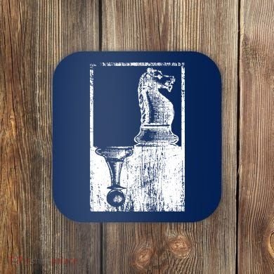 Vintage Pawn And Knight Shadow Chess Coaster