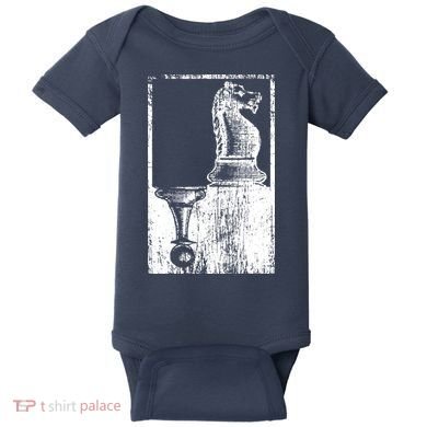 Vintage Pawn And Knight Shadow Chess Baby Bodysuit