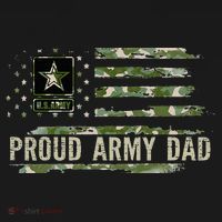 Vintage Proud Army Dad Camo American Flag Veteran Gift T-Shirt thumb 7