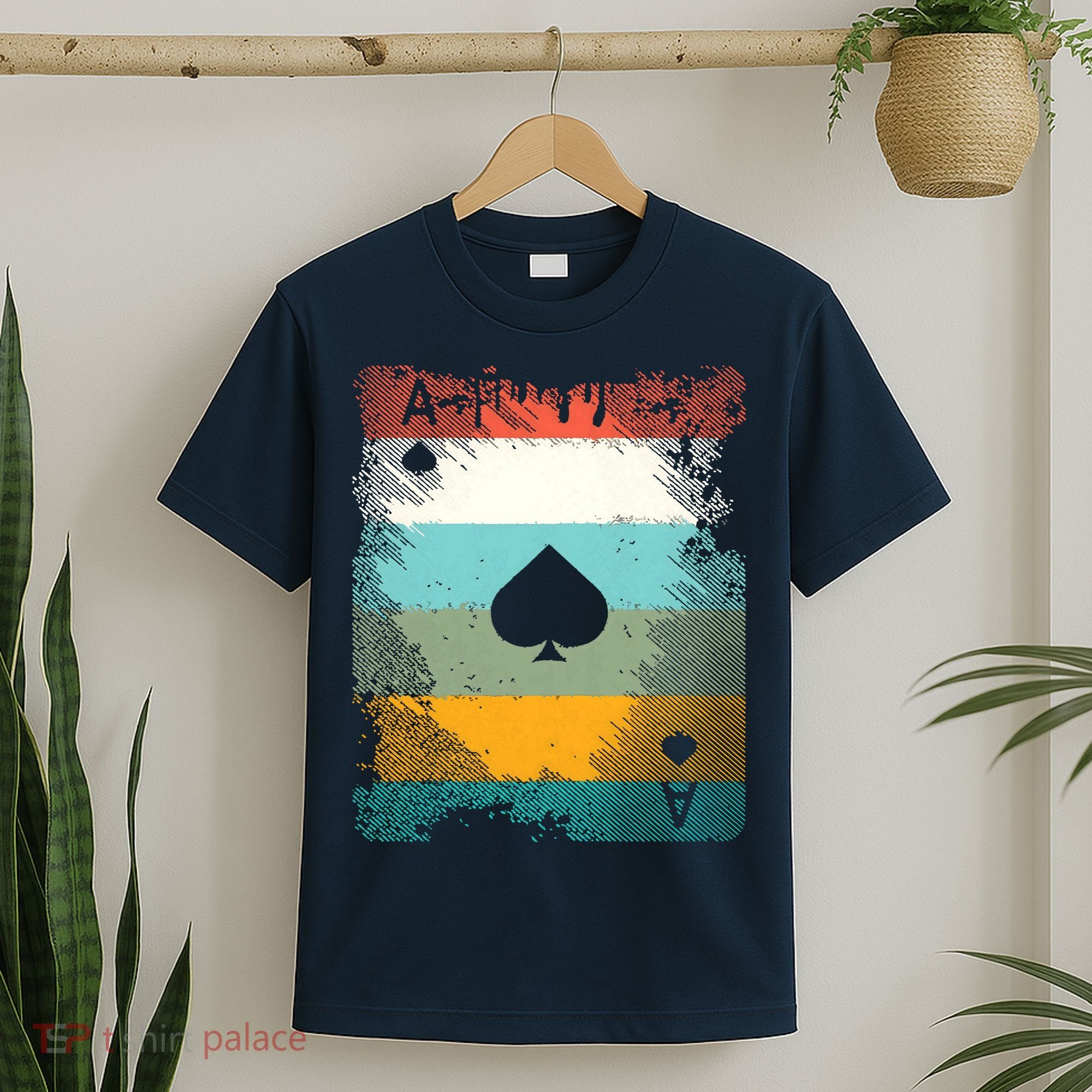 Vintage Poker Ace Of Spades Retro Cards T-Shirt